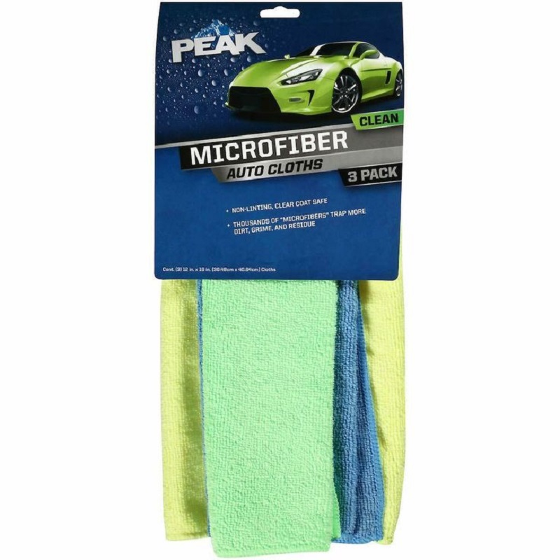 Peak® Microfiber Auto Care Cleaning Cloths – 3 Pack