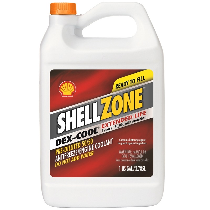 ShellZone DEX-COOL Pre-Diluted 50/50 Antifreeze/Engine Coolant- 6 Gallons / Case