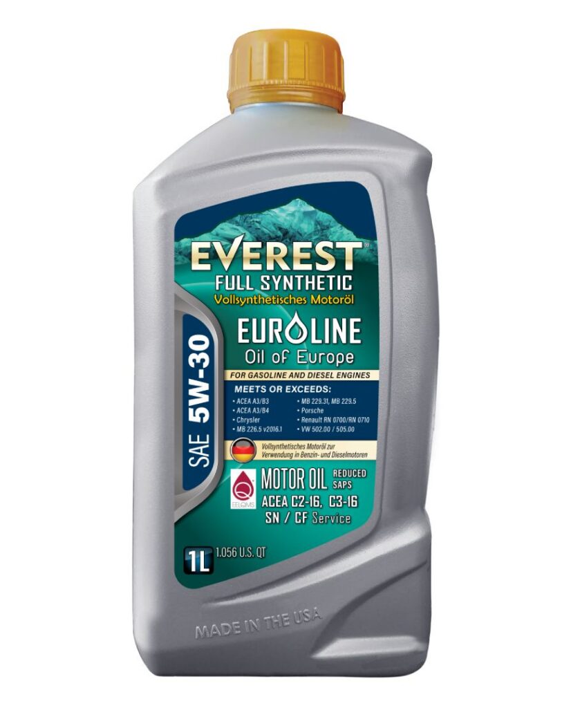 Everest Full Synthetic EuroLine SAE 5W-30 SN / CF C2-16, C3-16 Motor Oil Reduced SAPS